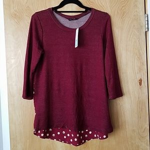 Papermoon 3/4 sleeve knit top